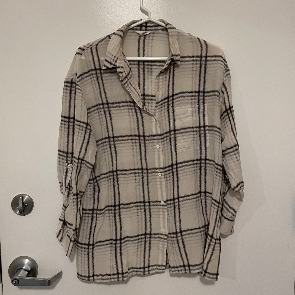 Silk Plaid Club Monaco Button-Up